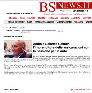 Addio a Roberto Gaburri, l'imprenditore delle assicurazioni con la passione per le auto - BsNews-1